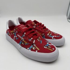 Adidas Originals Disney Goofy Sneakers Womens 7.5 Red Canvas Low Top
